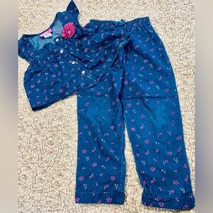 Good Lad Navy Blue Set with Pink Floral Accents